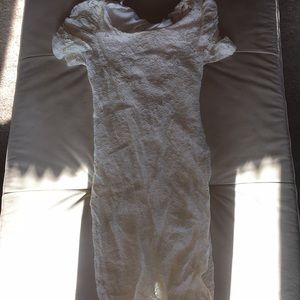 White tight lace dress